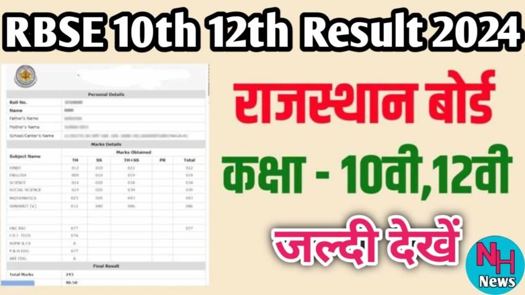 RBSE Board 10th 12th Result 2024
