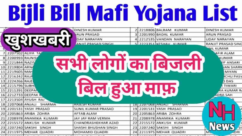 Bijli Bill Mafi Yojana 2024